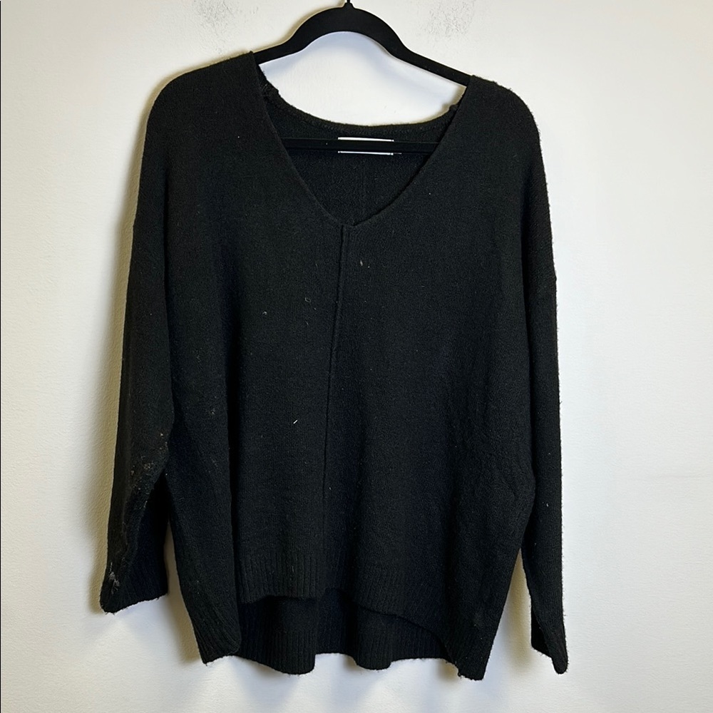Vintage Charm Women's Small/Medium Black V-Neck Sweater